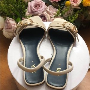 Zara leather sandals with gold buckle